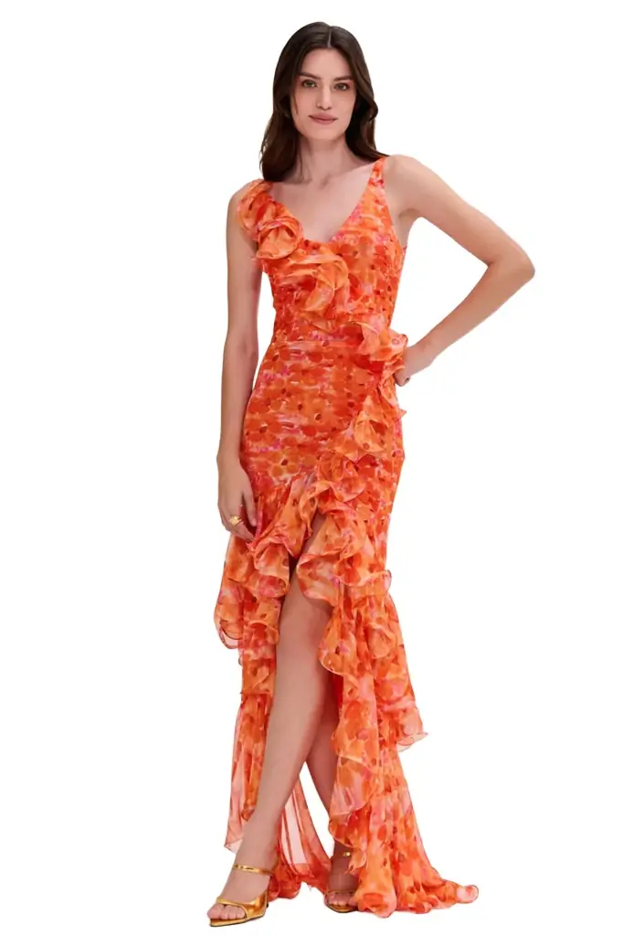 PatBo MYOSOTIS FLUTTER GOWN