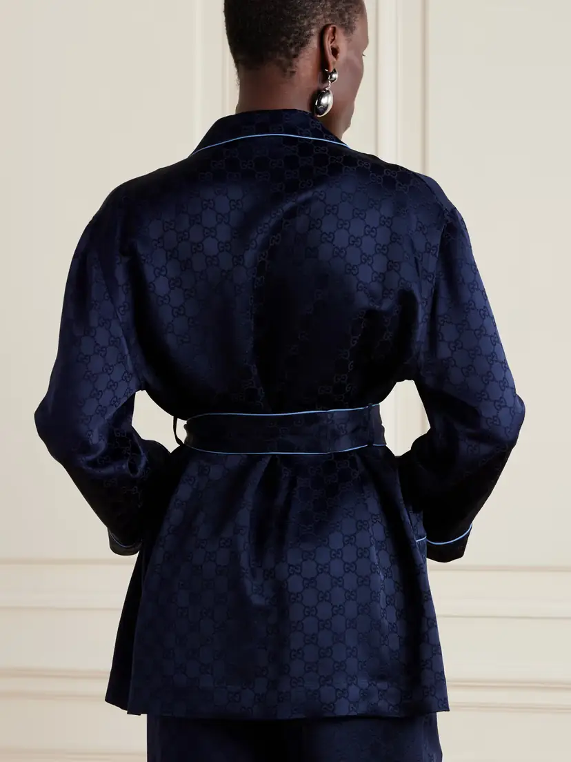 Gucci Belted Satin-jacquard Shirt | Thumbnail 3 Gucci Belted Satin-jacquard Shirt | Thumbnail 3