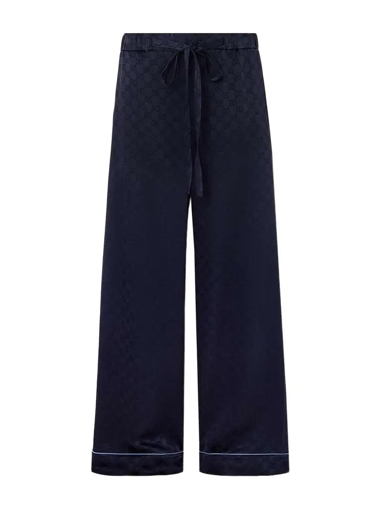 Satin-jacquard Wide-leg Pants
