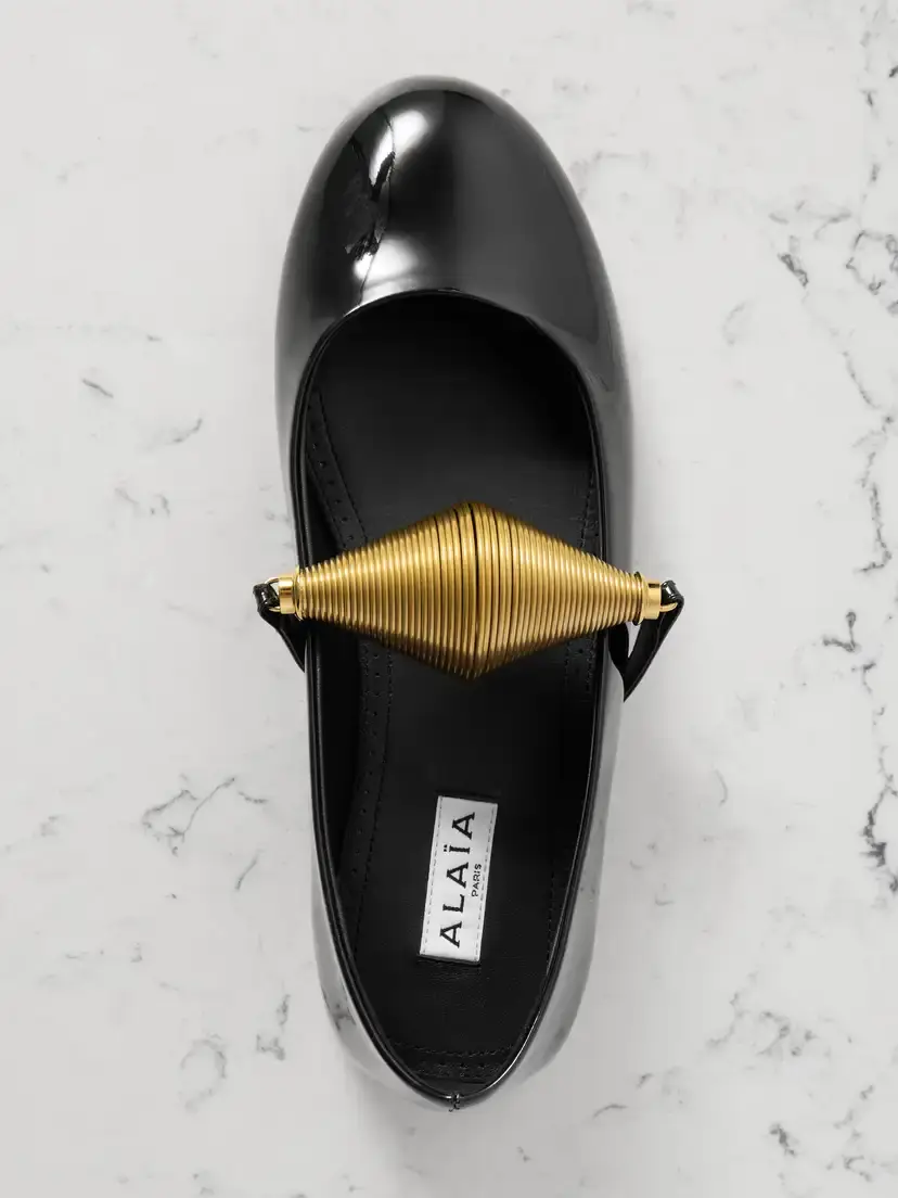 Alaïa Embellished Patent-leather Ballet Flats | Thumbnail 5 Alaïa Embellished Patent-leather Ballet Flats | Thumbnail 5