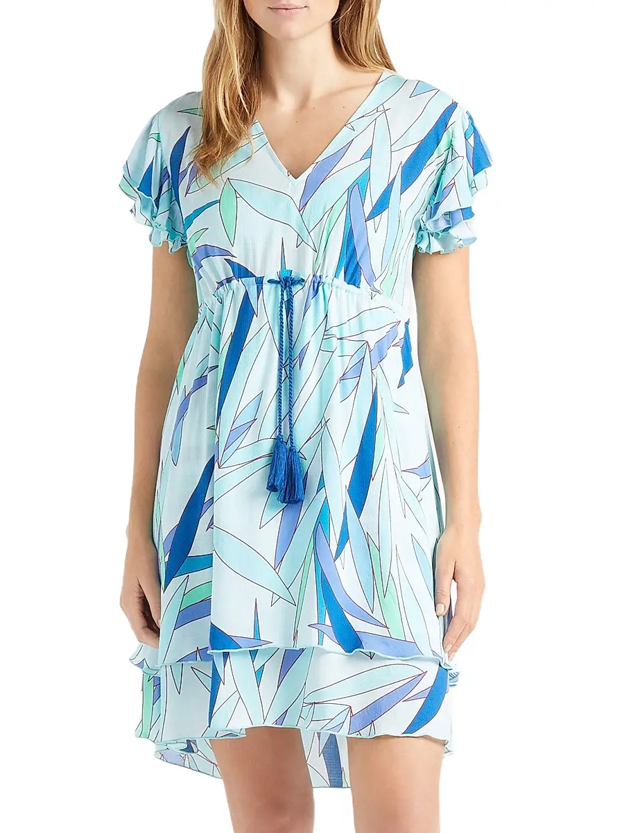 Vilebrequin Women's Abstract Tiered Ruffle Minidress | Thumbnail 3
