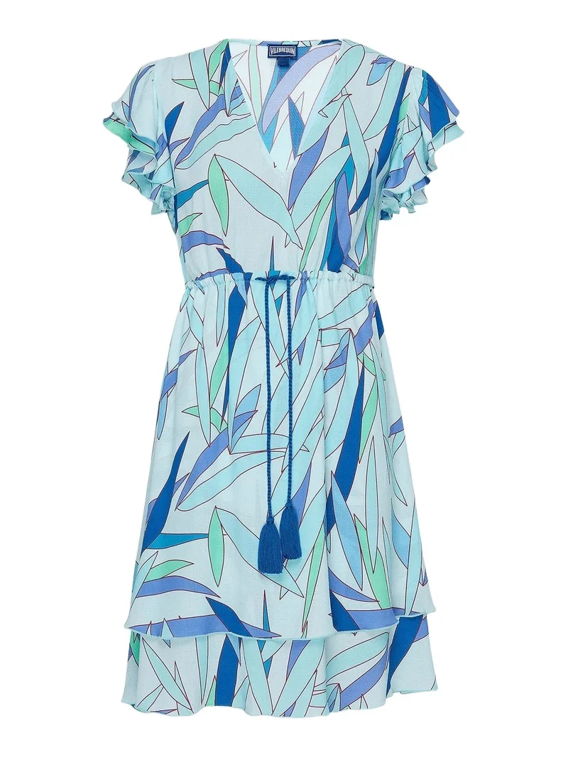 Women's Abstract Tiered Ruffle Minidress Women's Abstract Tiered Ruffle Minidress