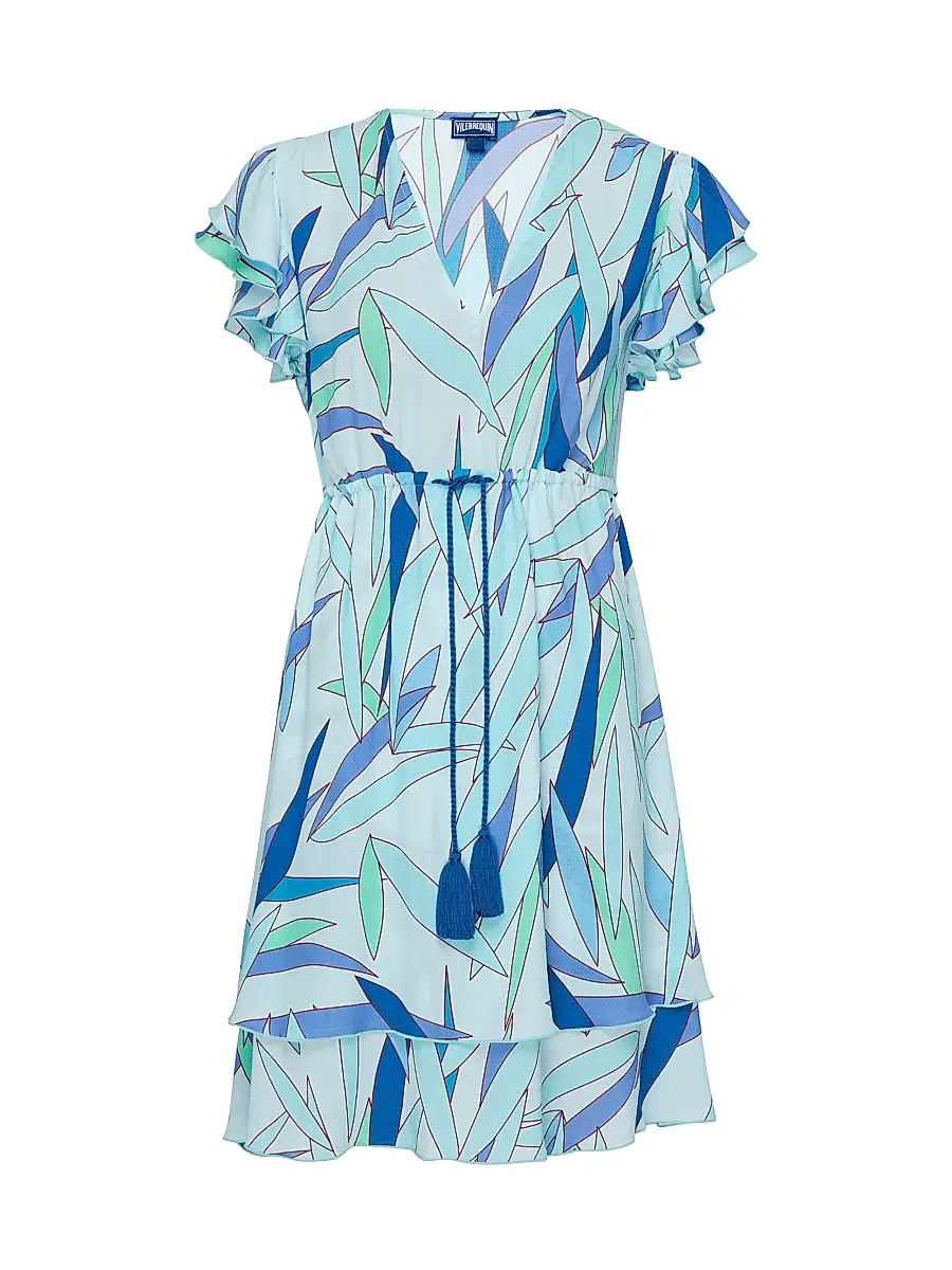 Vilebrequin Women's Abstract Tiered Ruffle Minidress - Thalassa | Image 1 Vilebrequin Women's Abstract Tiered Ruffle Minidress - Thalassa | Image 1
