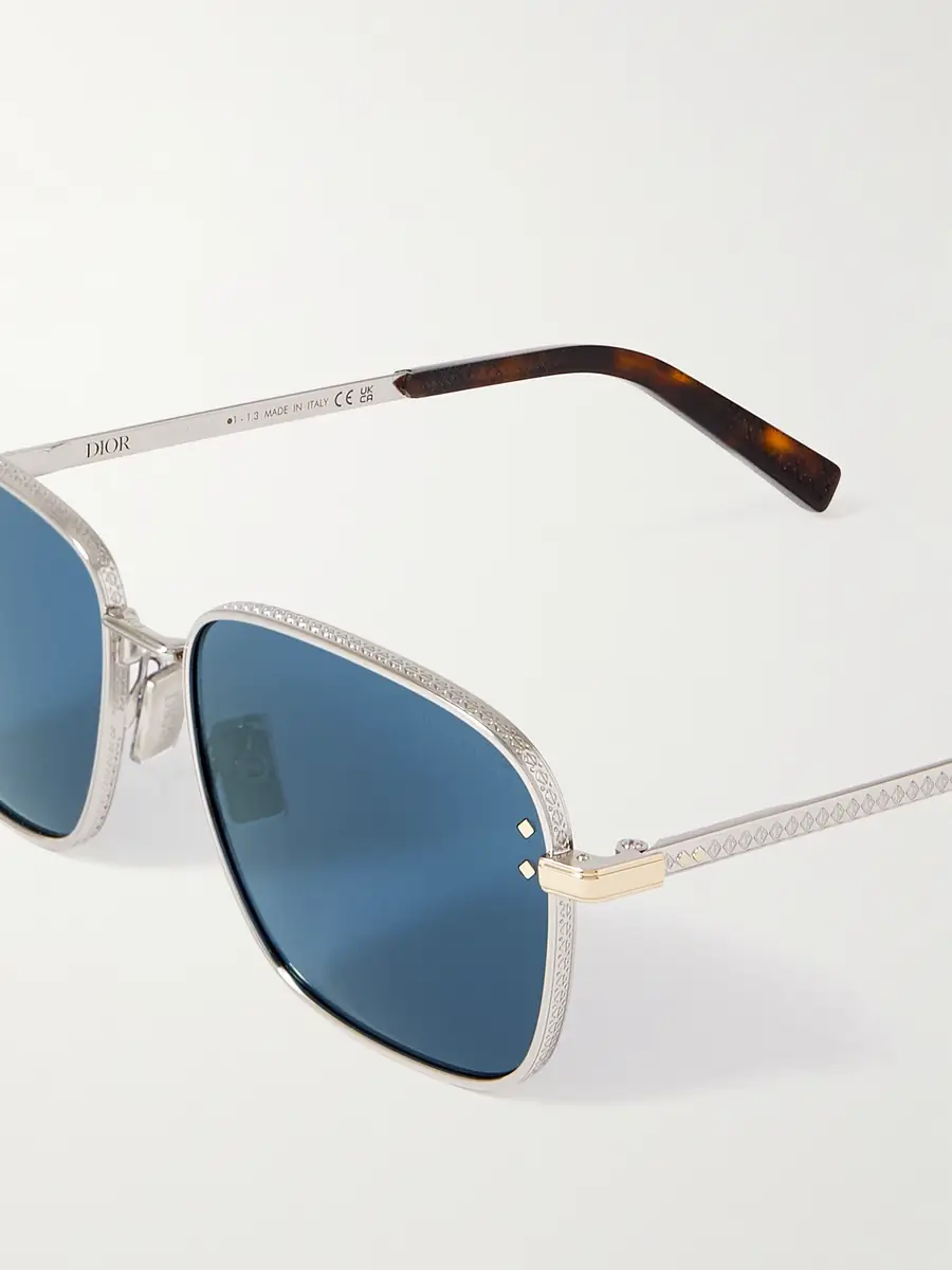 DIOR Eyewear CD Diamond S4U D-Frame Silver-Tone and Tortoiseshell Acetate Sunglasses - Men | Thumbnail 3