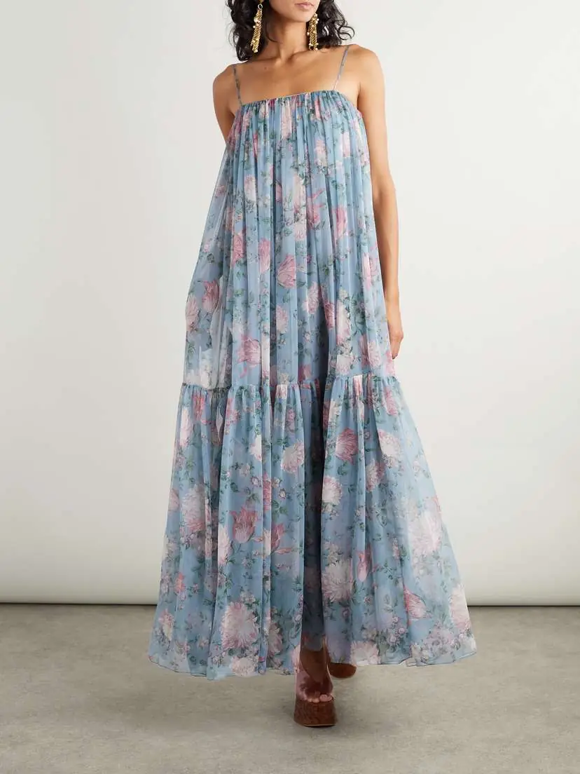 Chloé Gathered Floral-print Silk Maxi Dress | Thumbnail 2
