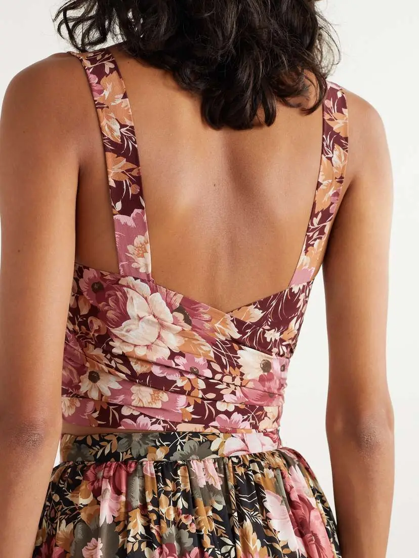 Chloé Cropped Floral-print Silk-crepe Top | Thumbnail 3
