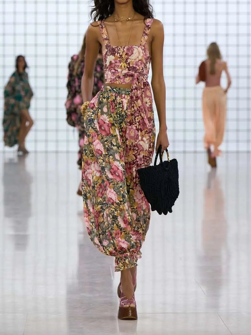 Chloé Cropped Floral-print Silk-crepe Top | Thumbnail 4