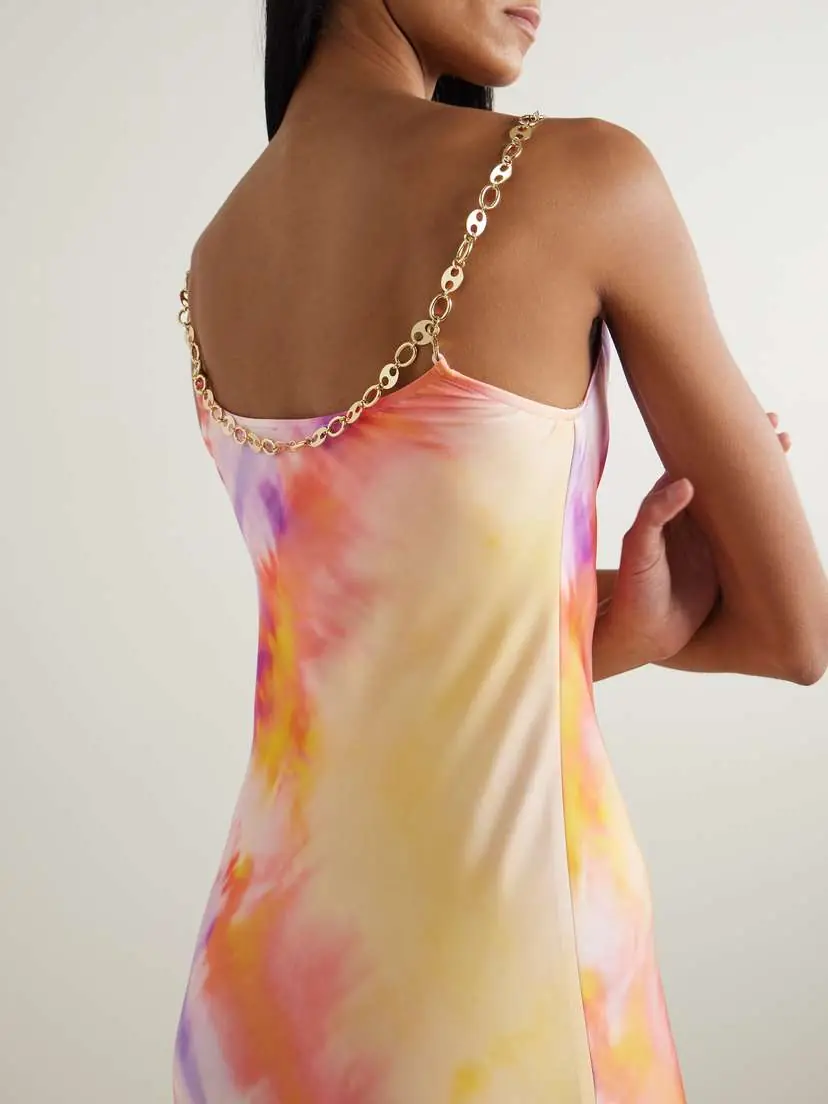 Rabanne Chainmail-embellished Tie-dyed Satin Maxi Dress | Thumbnail 5 Rabanne Chainmail-embellished Tie-dyed Satin Maxi Dress | Thumbnail 5