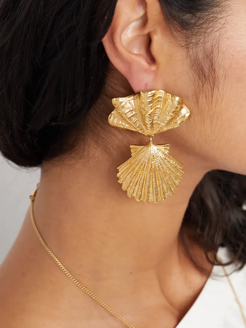 Chloé Shell Gold-tone Clip Earrings | Thumbnail 2