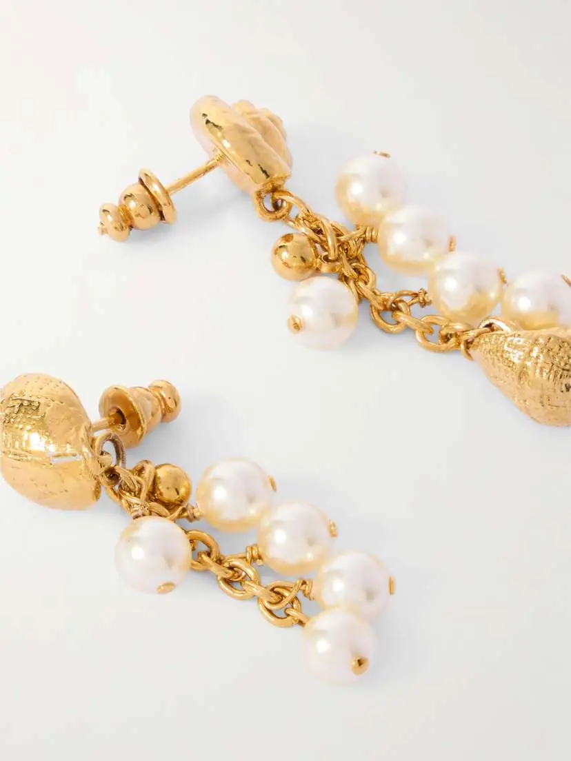 Chloé Faux Pearl Embellished Gold-tone Earrings | Thumbnail 3 Chloé Faux Pearl Embellished Gold-tone Earrings | Thumbnail 3