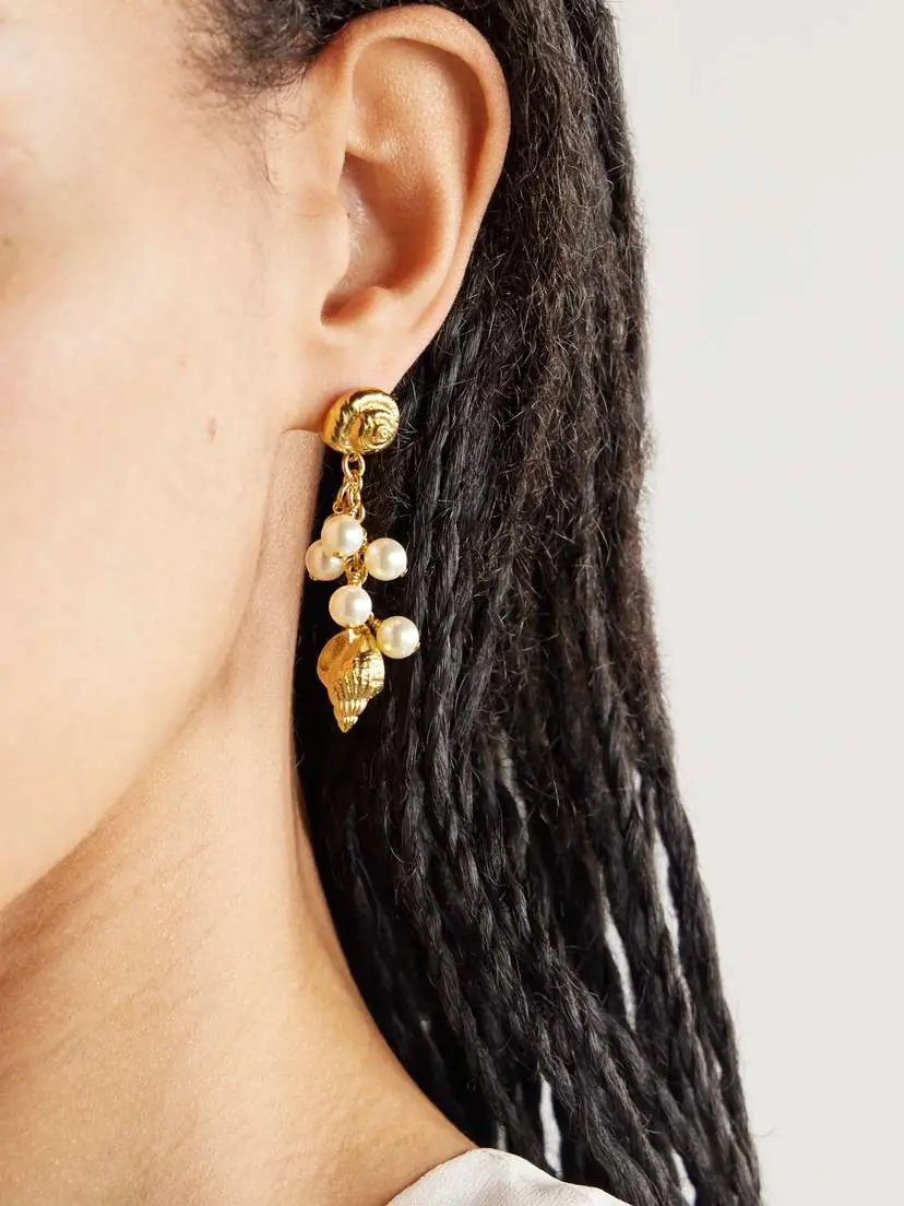 Chloé Faux Pearl Embellished Gold-tone Earrings | Thumbnail 4 Chloé Faux Pearl Embellished Gold-tone Earrings | Thumbnail 4