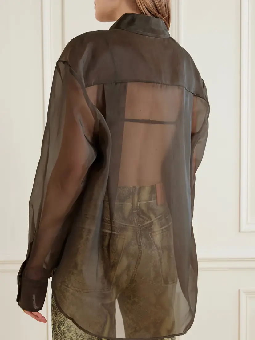 The Frankie Shop Peri Silk-blend Organza Shirt | Thumbnail 4