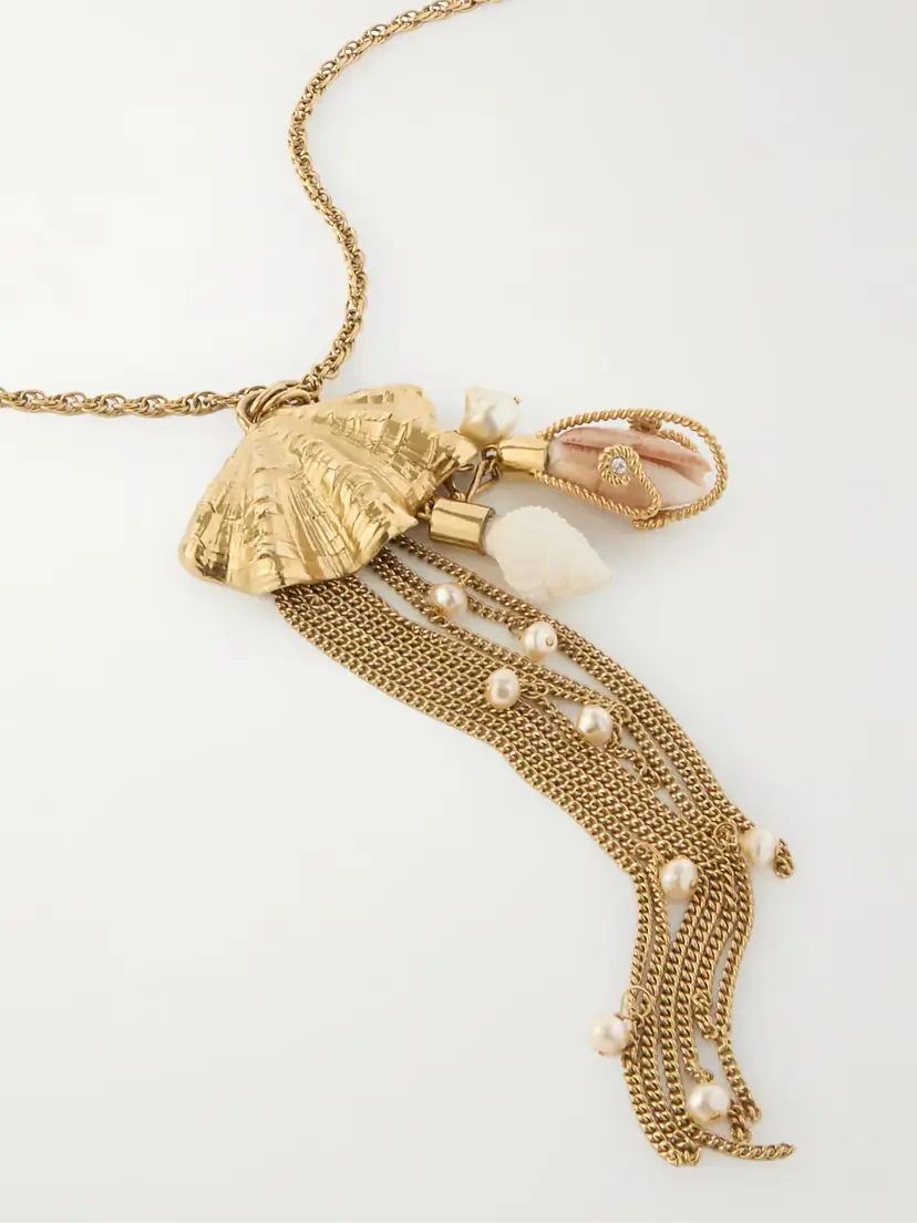 Chloé tone, Faux Pearl, Crystal And Resin Necklace | Thumbnail 4 Chloé tone, Faux Pearl, Crystal And Resin Necklace | Thumbnail 4