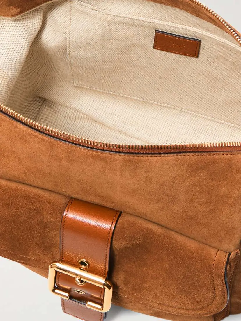 Chloé Camera Leather-trimmed Suede Shoulder Bag | Thumbnail 5 Chloé Camera Leather-trimmed Suede Shoulder Bag | Thumbnail 5