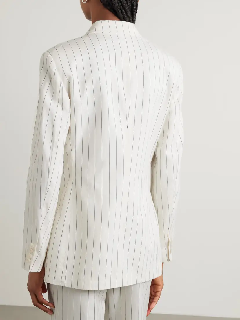 Ralph Lauren Collection Pinstriped Cotton, Linen And Wool-blend Blazer | Thumbnail 3 Ralph Lauren Collection Pinstriped Cotton, Linen And Wool-blend Blazer | Thumbnail 3
