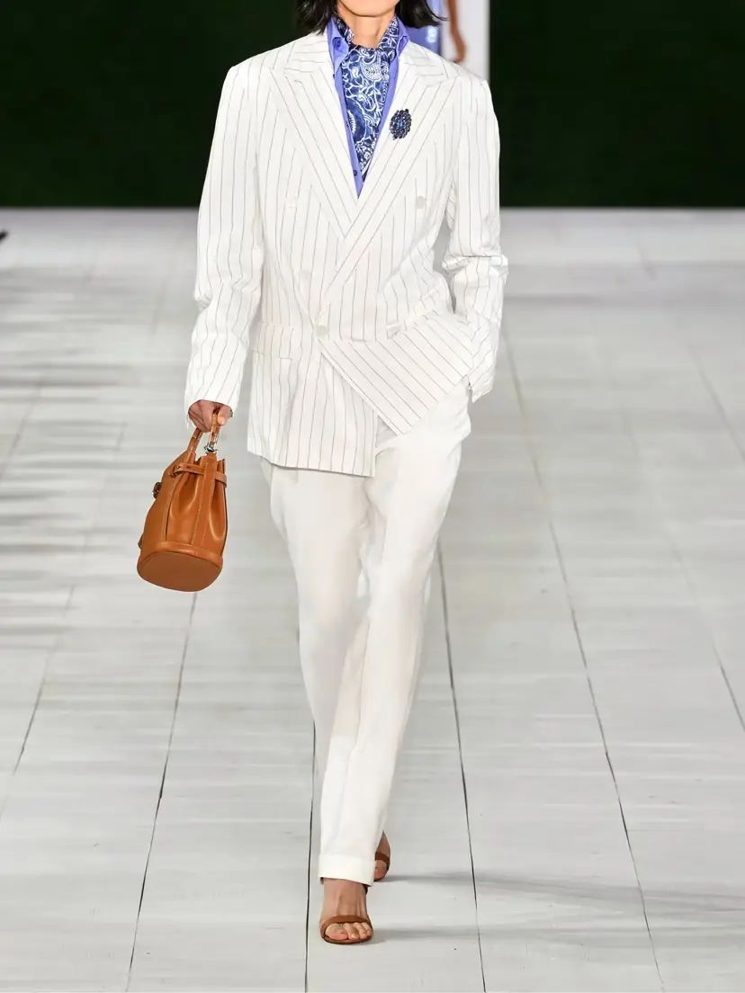 Ralph Lauren Collection Pinstriped Cotton, Linen And Wool-blend Blazer | Thumbnail 4 Ralph Lauren Collection Pinstriped Cotton, Linen And Wool-blend Blazer | Thumbnail 4