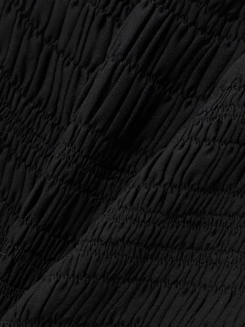 Saint Laurent Smocked Ruffled Silk-crepon Mini Dress | Thumbnail 4 Saint Laurent Smocked Ruffled Silk-crepon Mini Dress | Thumbnail 4
