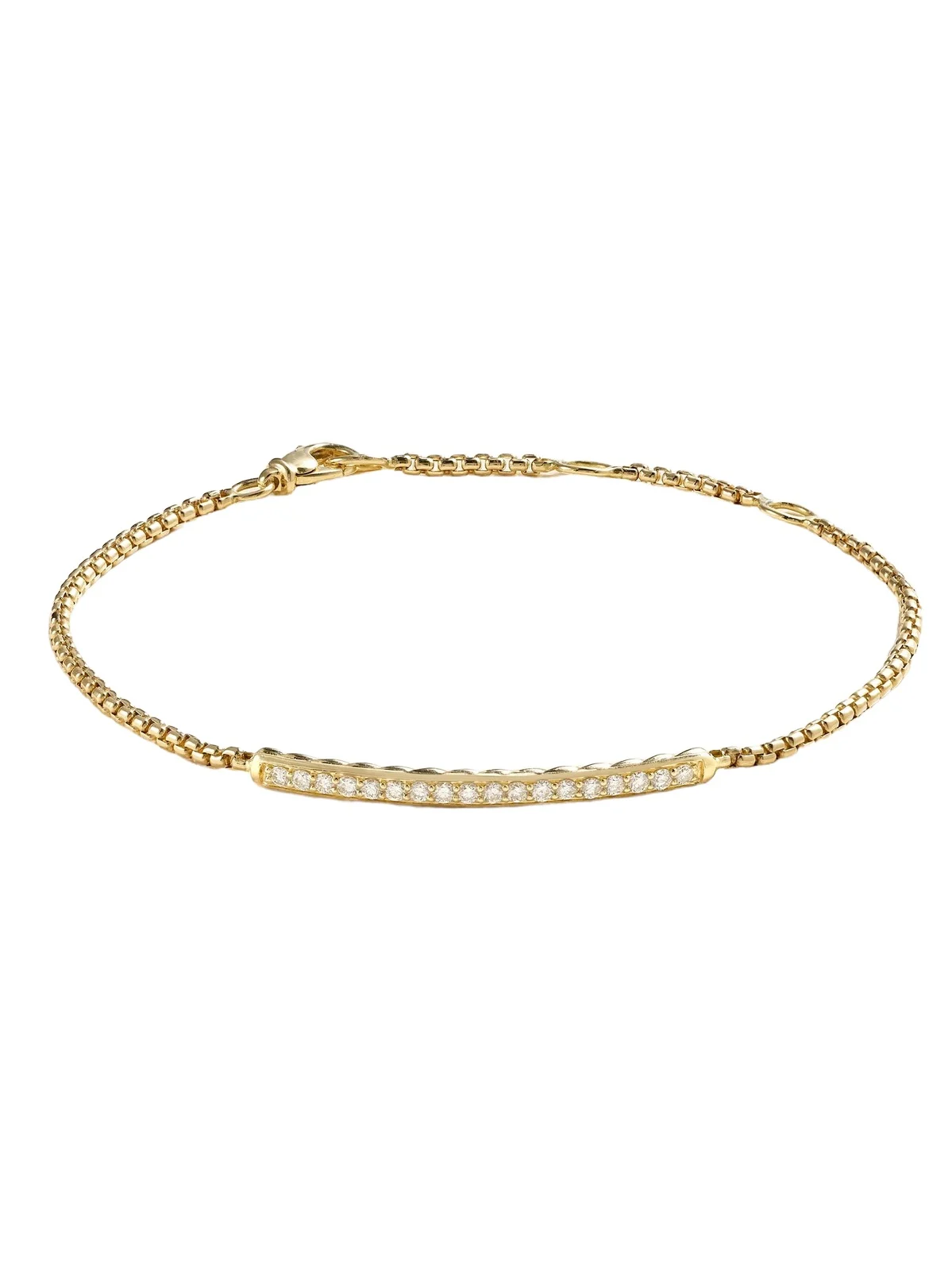 David Yurman Petite Pavé 18-karat Gold Diamond Bracelet