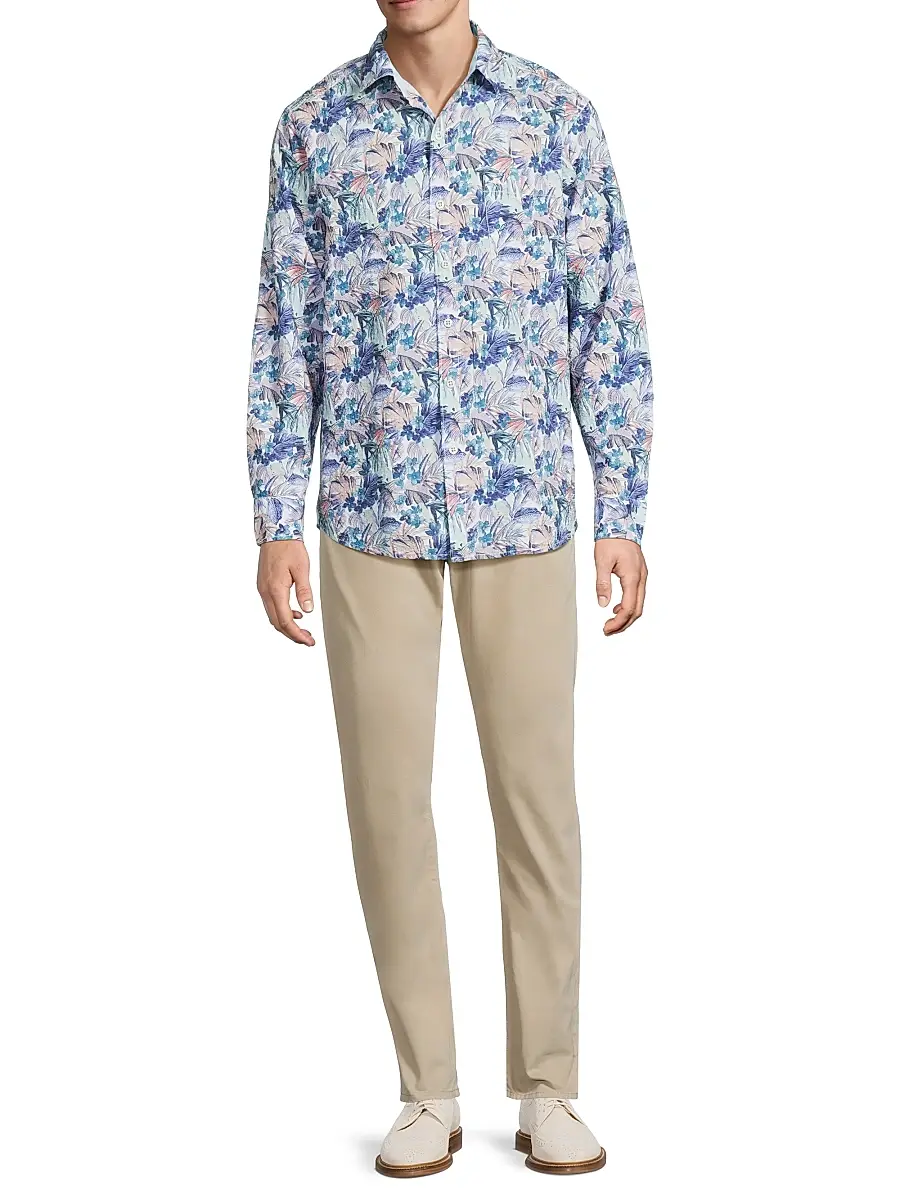 Tommy Bahama Men's Nova Wave Amalfi Gardens Floral Stretch-Cotton Shirt | Thumbnail 2 Tommy Bahama Men's Nova Wave Amalfi Gardens Floral Stretch-Cotton Shirt | Thumbnail 2