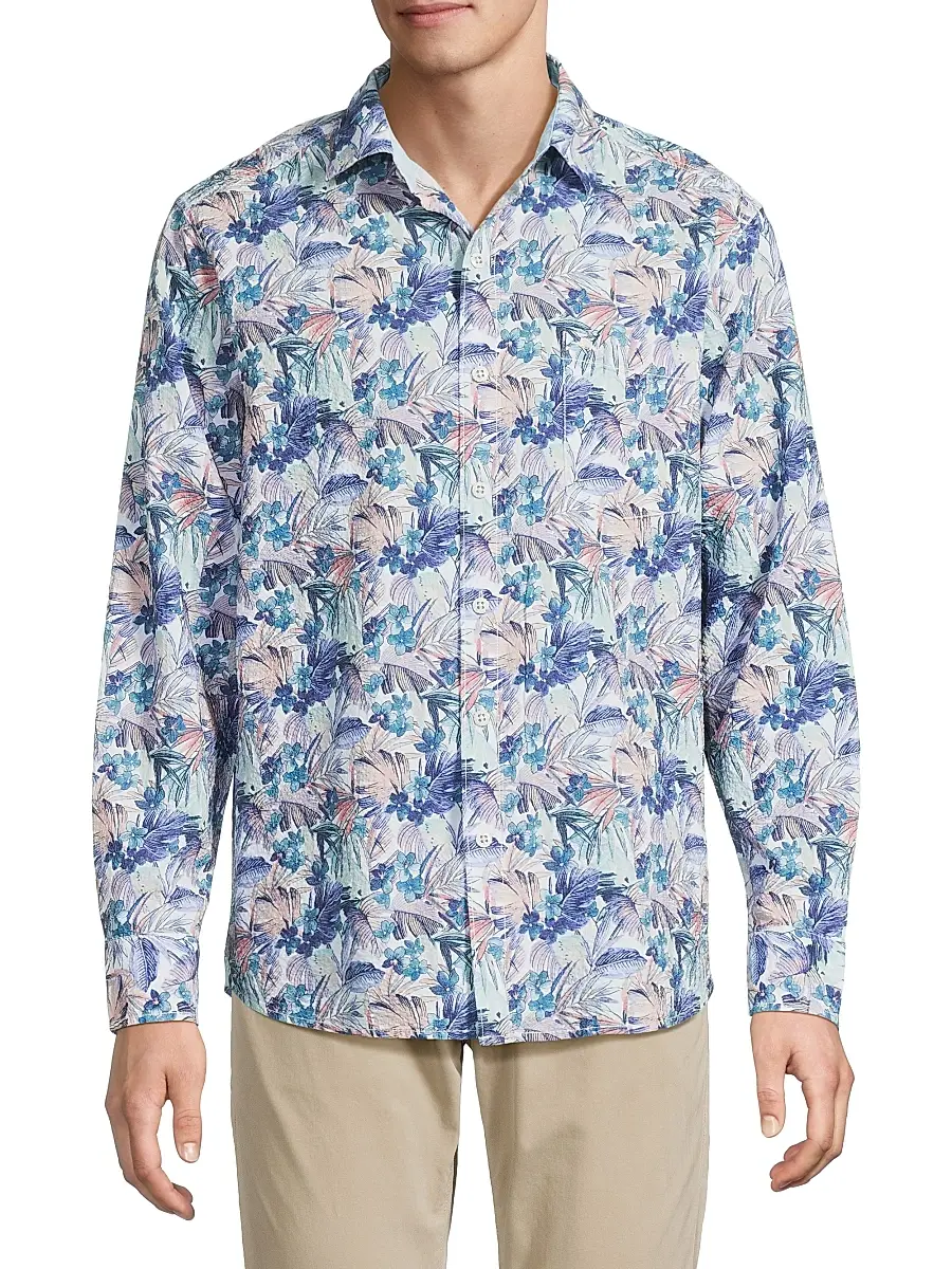 Tommy Bahama Men's Nova Wave Amalfi Gardens Floral Stretch-Cotton Shirt | Thumbnail 3 Tommy Bahama Men's Nova Wave Amalfi Gardens Floral Stretch-Cotton Shirt | Thumbnail 3
