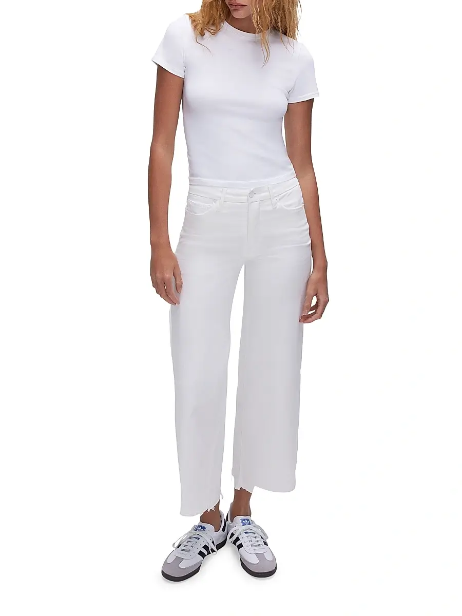 GOOD AMERICAN Women's Good Waist Crop Palazzo Jeans | Thumbnail 2 GOOD AMERICAN Women's Good Waist Crop Palazzo Jeans | Thumbnail 2