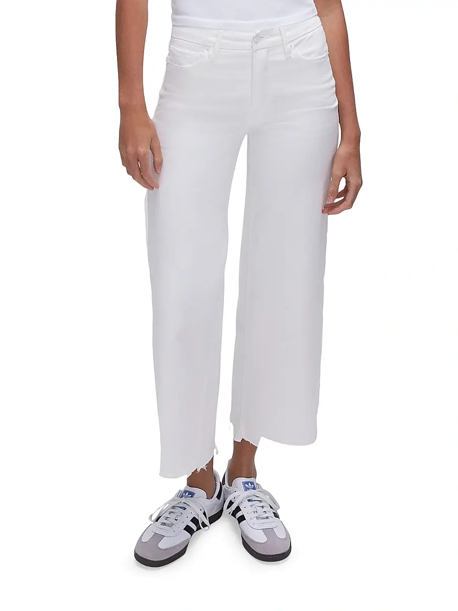 GOOD AMERICAN Women's Good Waist Crop Palazzo Jeans