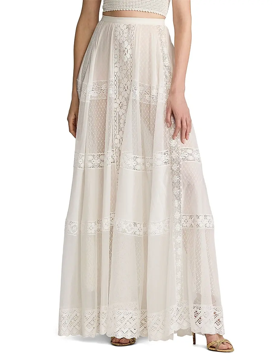 Ralph Lauren Collection Women's Cotton-Silk Voile Maxi Skirt - Cream | Thumbnail 3 Ralph Lauren Collection Women's Cotton-Silk Voile Maxi Skirt - Cream | Thumbnail 3