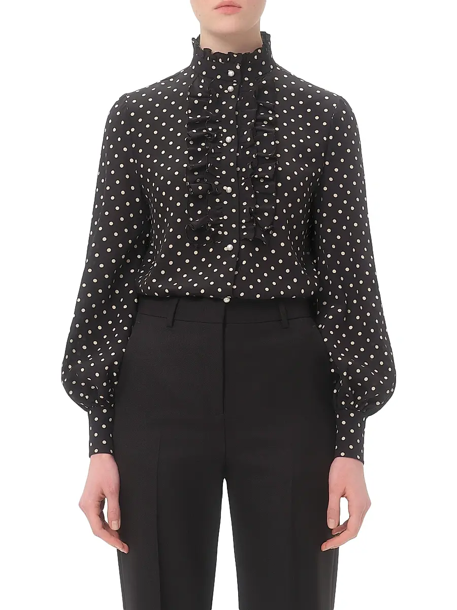 Valentino Women's Crepe De Chine Shirt | Thumbnail 3