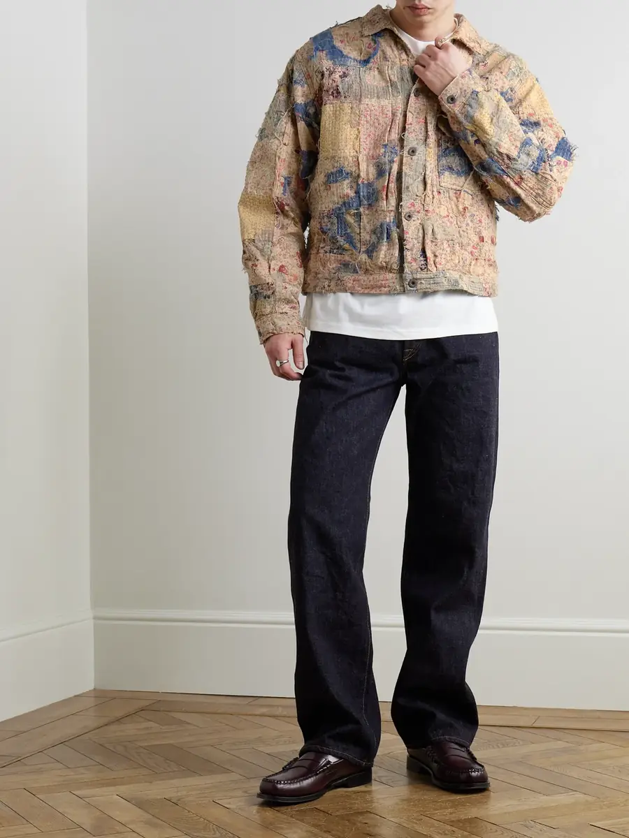 KAPITAL Boro Distressed Patchwork Cotton and Linen-Blend Jacket - Men | Thumbnail 2 KAPITAL Boro Distressed Patchwork Cotton and Linen-Blend Jacket - Men | Thumbnail 2