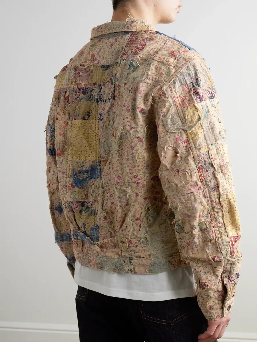 KAPITAL Boro Distressed Patchwork Cotton and Linen-Blend Jacket - Men | Thumbnail 3 KAPITAL Boro Distressed Patchwork Cotton and Linen-Blend Jacket - Men | Thumbnail 3