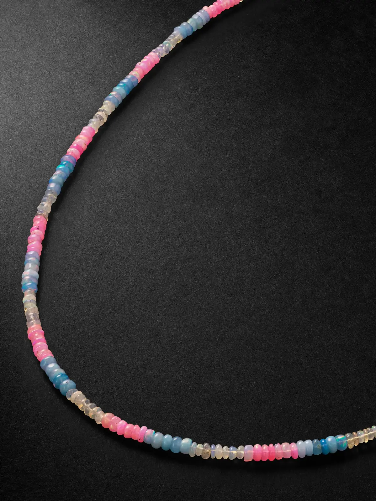 Gold Opal Beaded Necklace - Men Gold Opal Beaded Necklace - Men