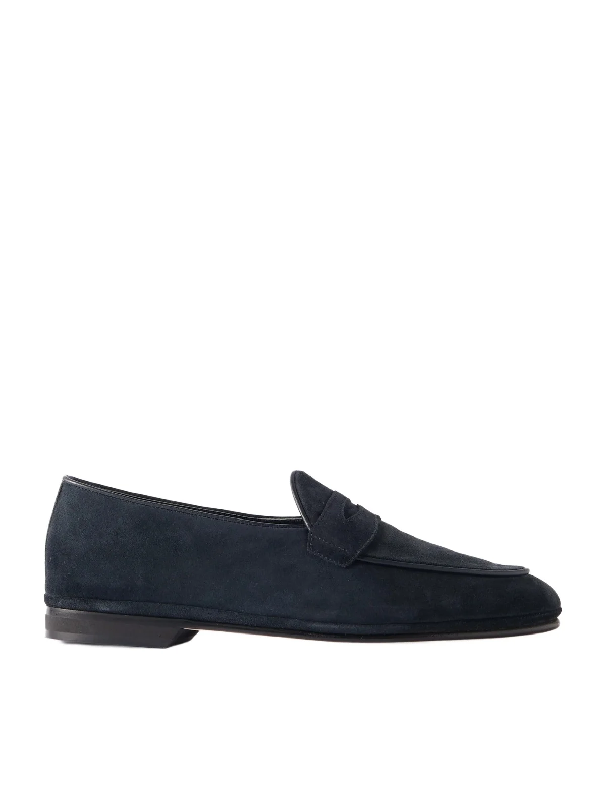 Leather-Trimmed Suede Penny Loafers - Men