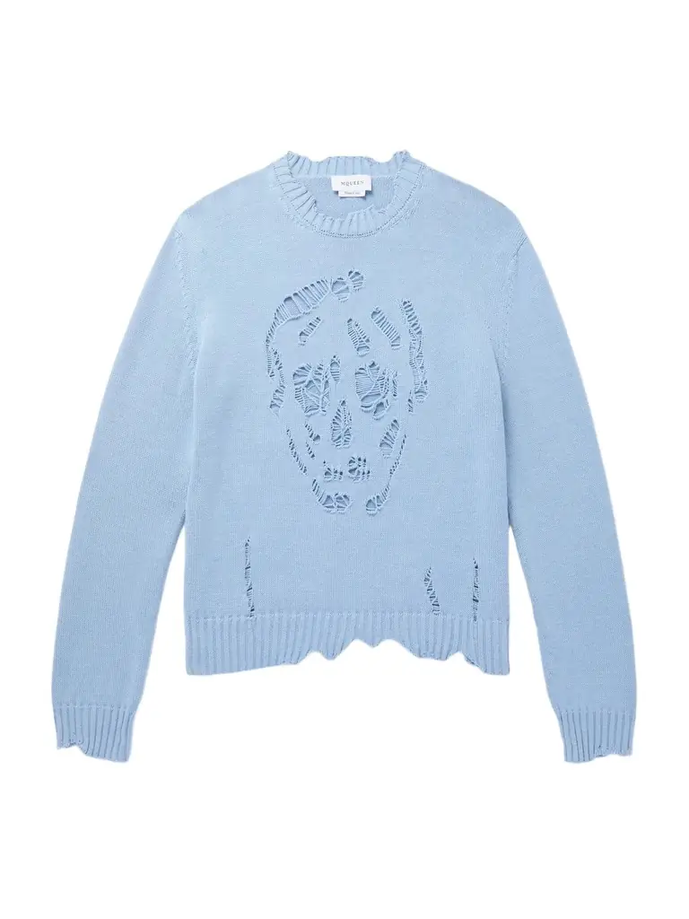Alexander McQueen Distressed Cotton Sweater - Men | Image 1 Alexander McQueen Distressed Cotton Sweater - Men | Image 1