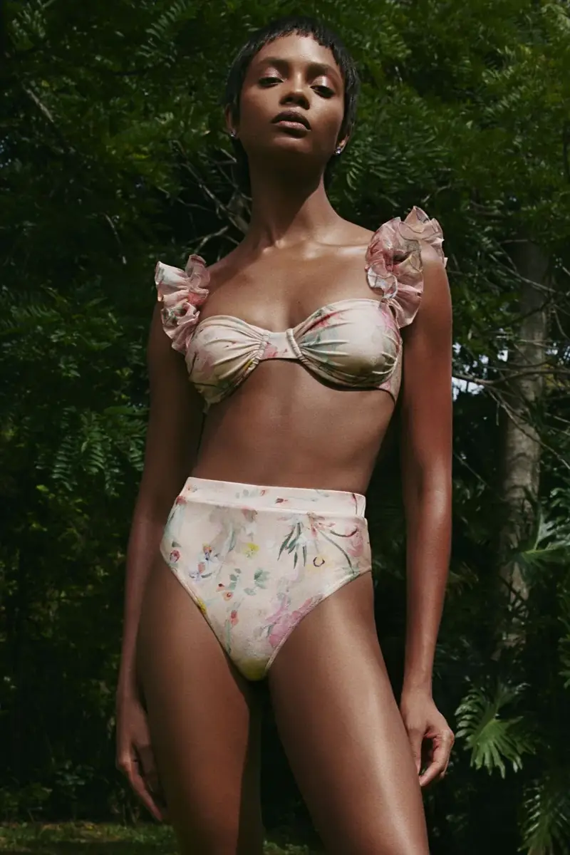 PatBo LILY FLOWER HIGH WAIST BIKINI BOTTOM | Thumbnail 3