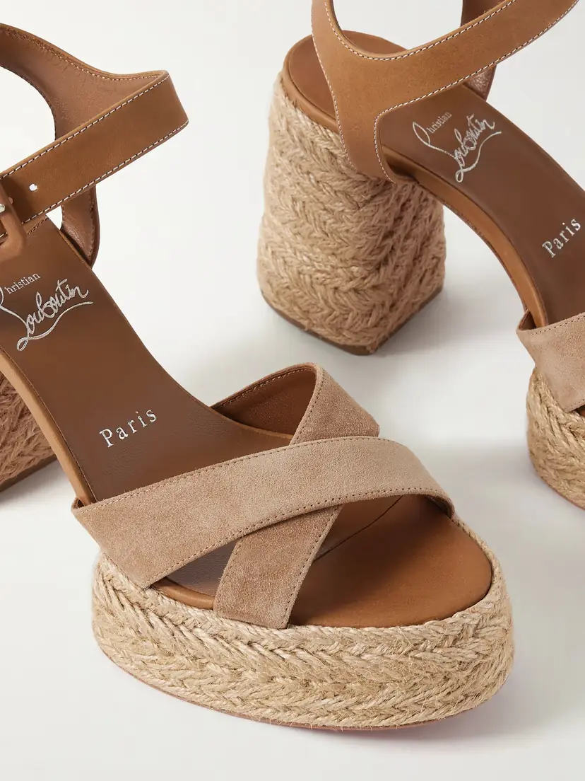 Christian Louboutin Calakala 70 Nubuck And Suede Espadrille Platform Sandals | Thumbnail 4