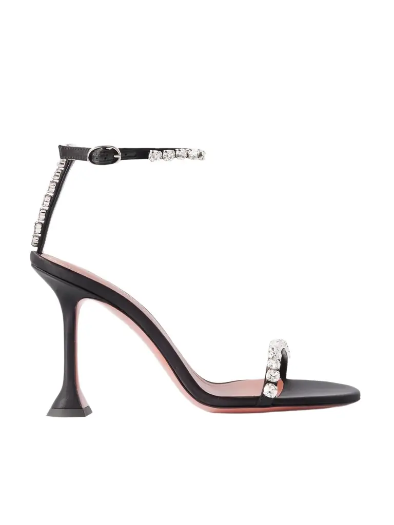 Amina Muaddi Gigi Crystal-embellished Satin Sandals | Image 1 Amina Muaddi Gigi Crystal-embellished Satin Sandals | Image 1