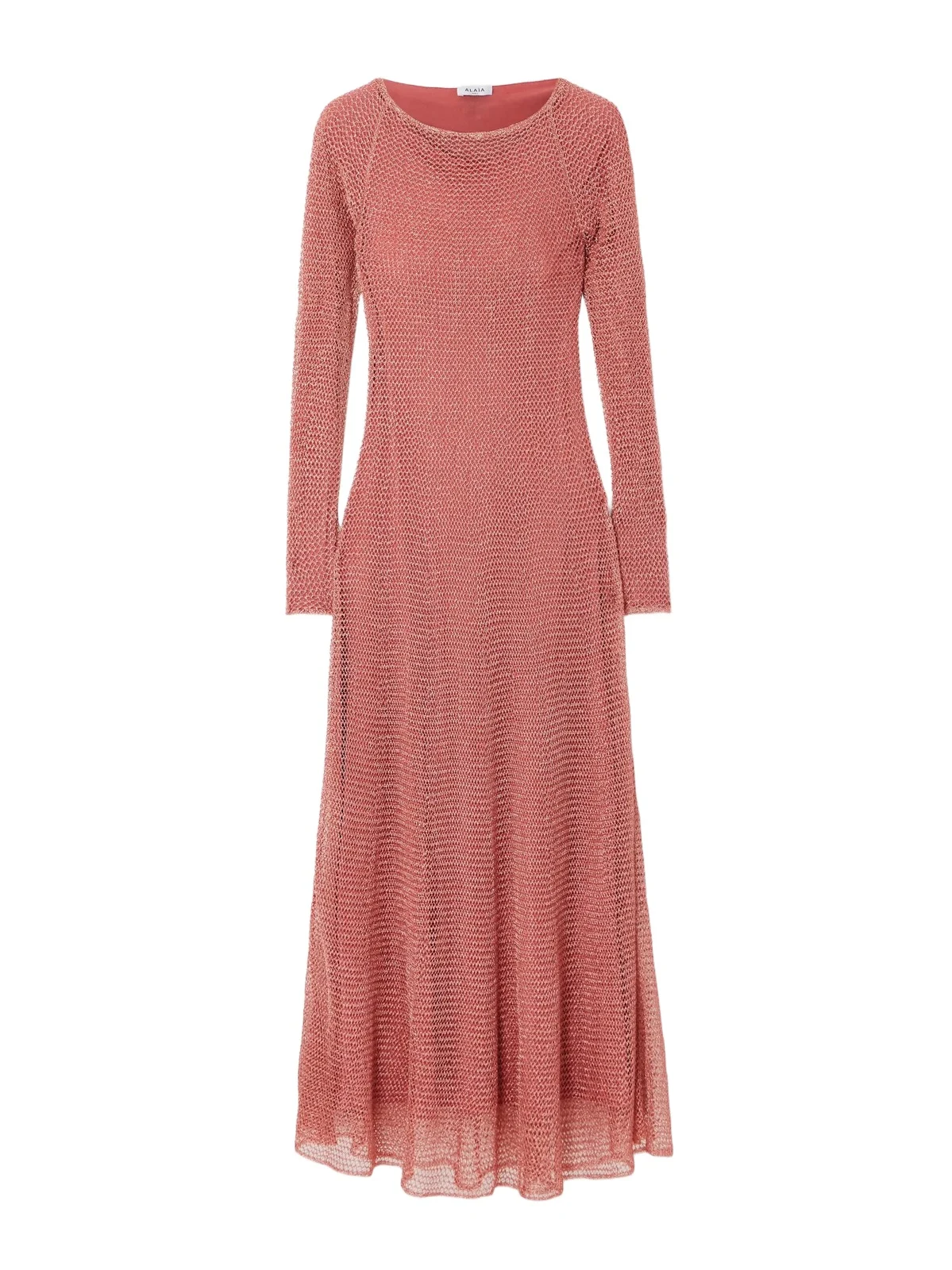 ALAÏA Metallic Open-knit Midi Dress