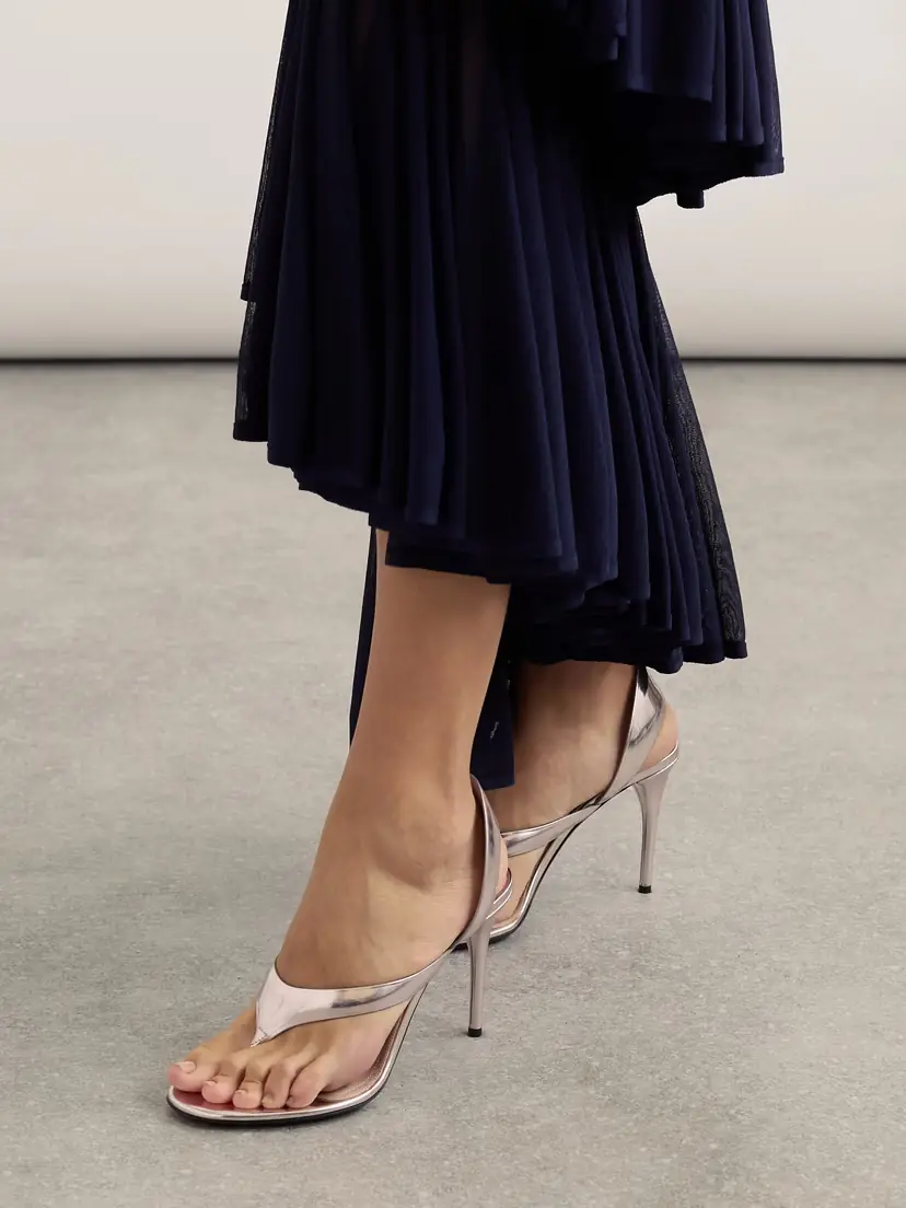 Alaïa Tong 90 Mirrored-leather Sandals | Thumbnail 2 Alaïa Tong 90 Mirrored-leather Sandals | Thumbnail 2