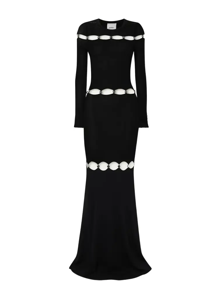Isabel Marant Elmire Embellished Cutout Knitted Maxi Dress | Thumbnail 1 Isabel Marant Elmire Embellished Cutout Knitted Maxi Dress | Thumbnail 1