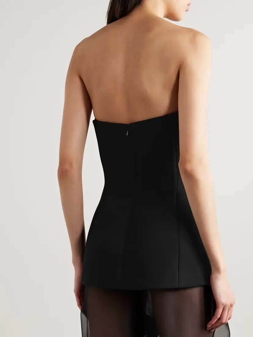 Khaite Ayla Strapless Crepe And Satin Bustier Top | Thumbnail 3