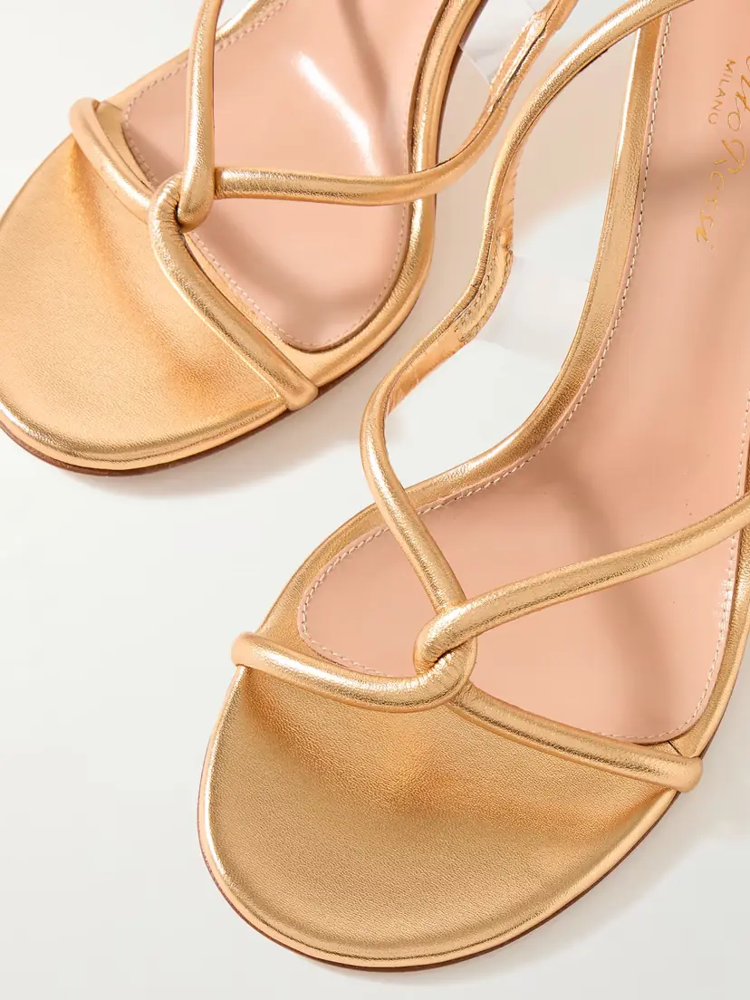 Gianvito Rossi Black Mamba 85 Metallic Leather Sandals | Thumbnail 4 Gianvito Rossi Black Mamba 85 Metallic Leather Sandals | Thumbnail 4