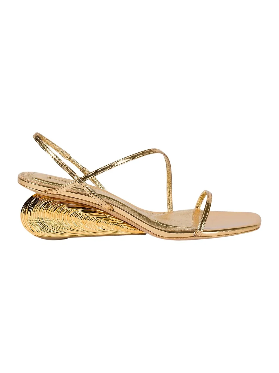 Women's Bridget 75MM Metallic Leather Wedge Sandals