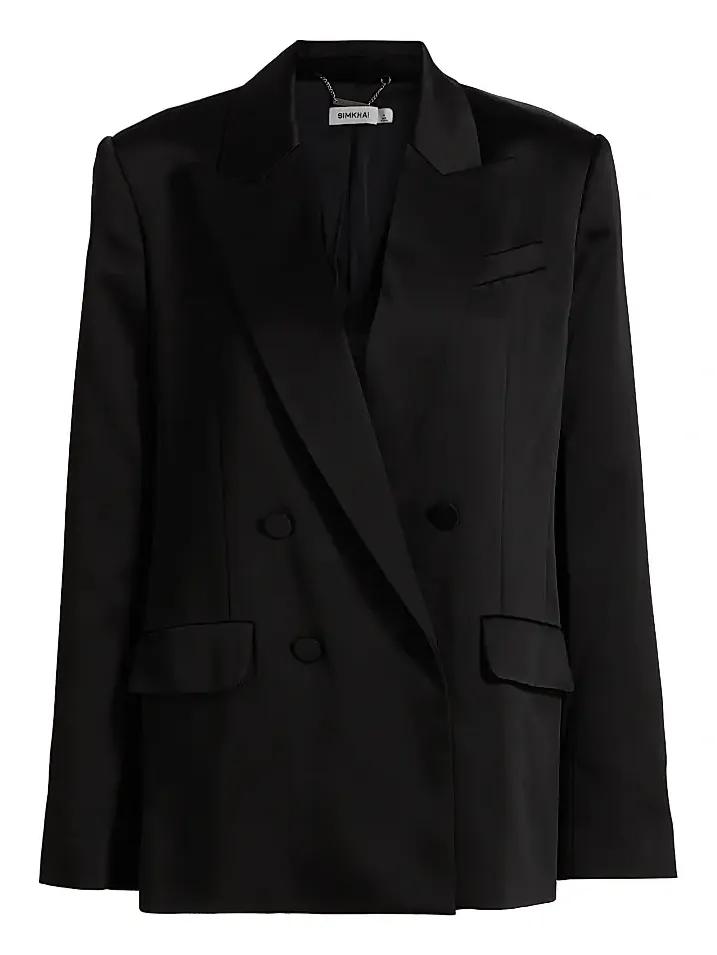 Women's Norah Satin Double-Breasted Blazer Women's Norah Satin Double-Breasted Blazer