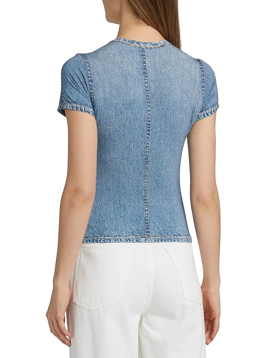 rag & bone Women's rb Miramar Denim-Print T-Shirt | Thumbnail 5 rag & bone Women's rb Miramar Denim-Print T-Shirt | Thumbnail 5