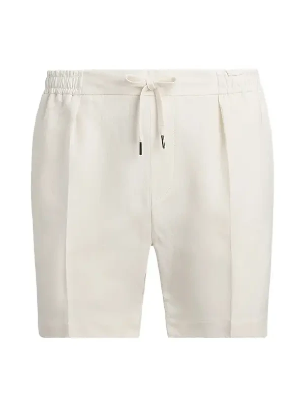 Men's Hand-Tailored Pleated Silk-Linen Shorts Men's Hand-Tailored Pleated Silk-Linen Shorts