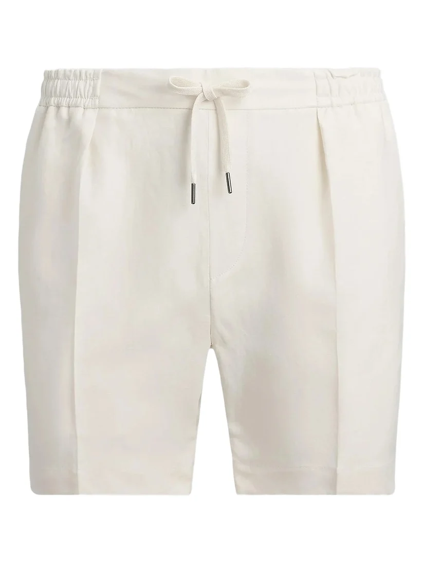 Men's Hand-Tailored Pleated Silk-Linen Shorts