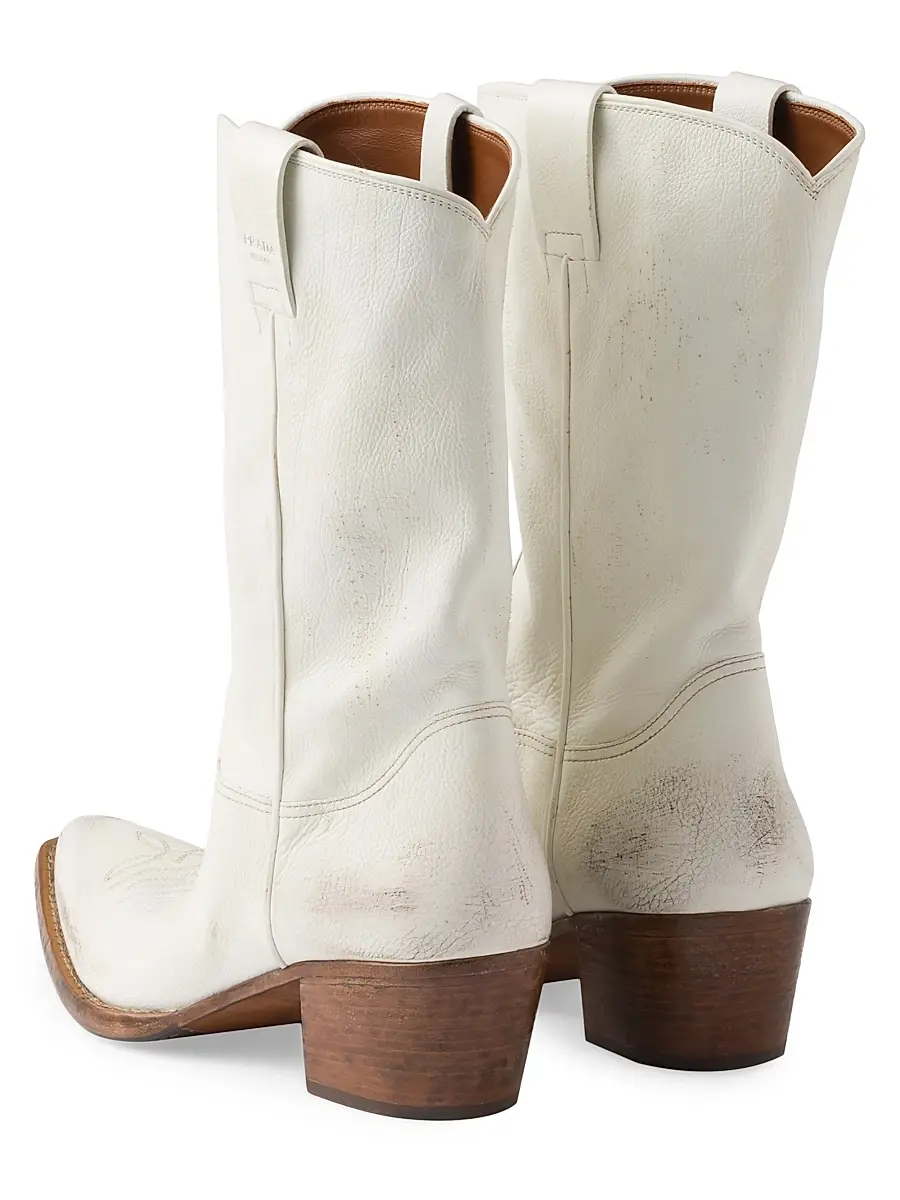 Prada Women's Leather Boots - Black | Thumbnail 3