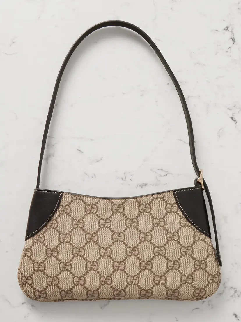 Gucci Gg Emblem Mini Leather-trimmed Printed Coated-canvas Shoulder Bag | Thumbnail 3 Gucci Gg Emblem Mini Leather-trimmed Printed Coated-canvas Shoulder Bag | Thumbnail 3