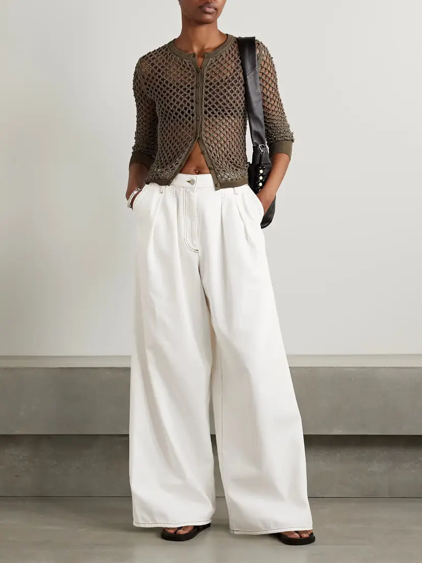 Dries Van Noten Pleated Denim Wide-leg Pants | Thumbnail 2