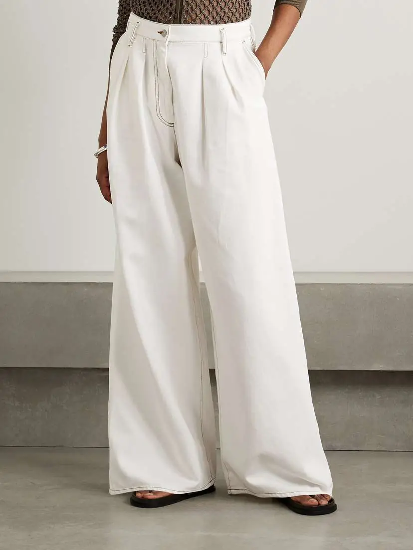 Dries Van Noten Pleated Denim Wide-leg Pants | Thumbnail 3